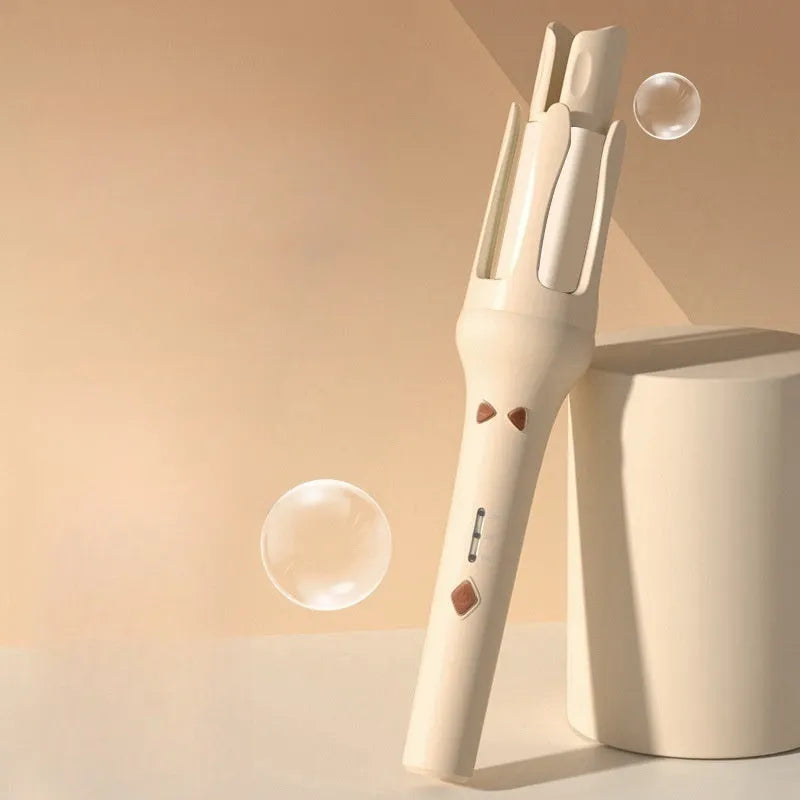 Automatic hair curler with 32mm barrel in white colour with AC power cable