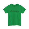 Green cotton short-sleeve T-shirt with printed letter graphics in fresh sweet style