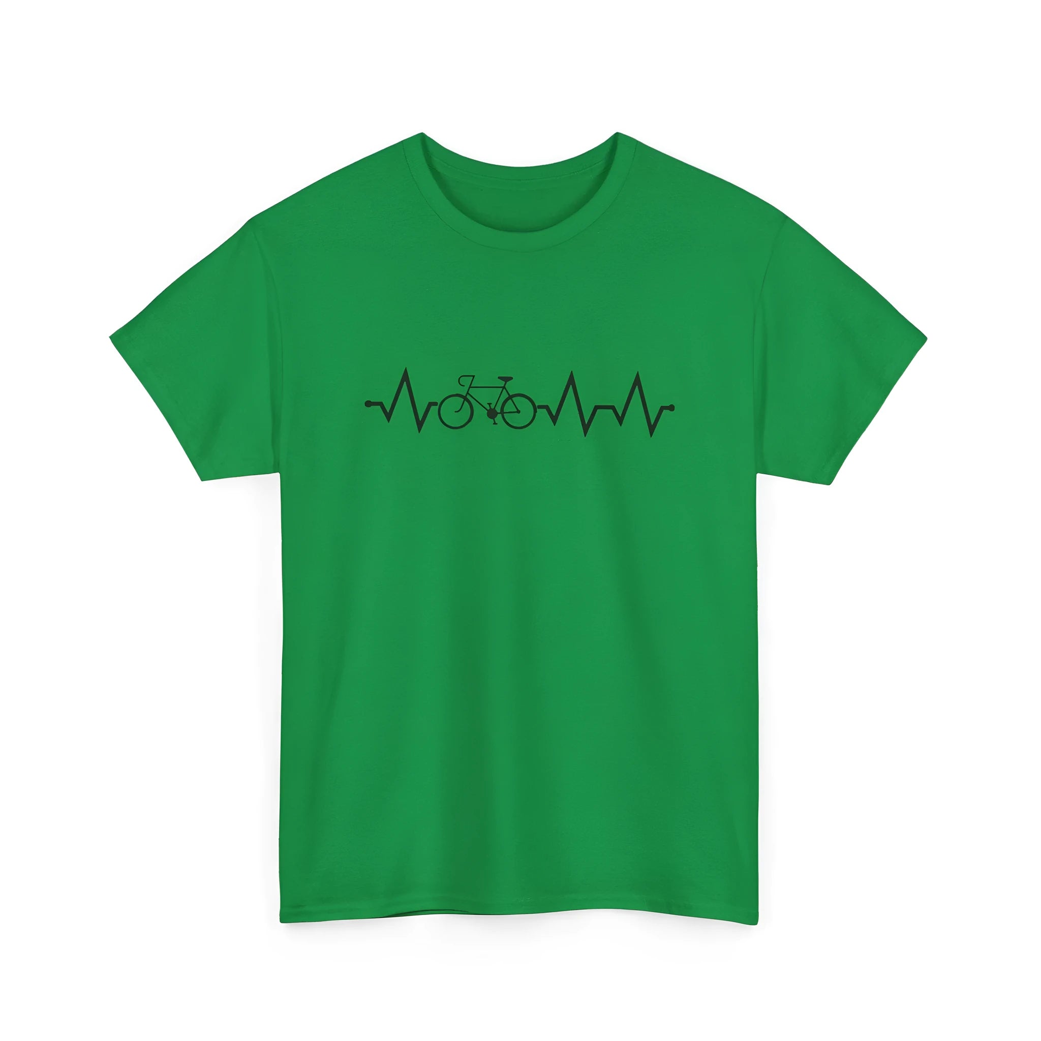 Green cotton short-sleeve T-shirt with printed letter graphics in fresh sweet style