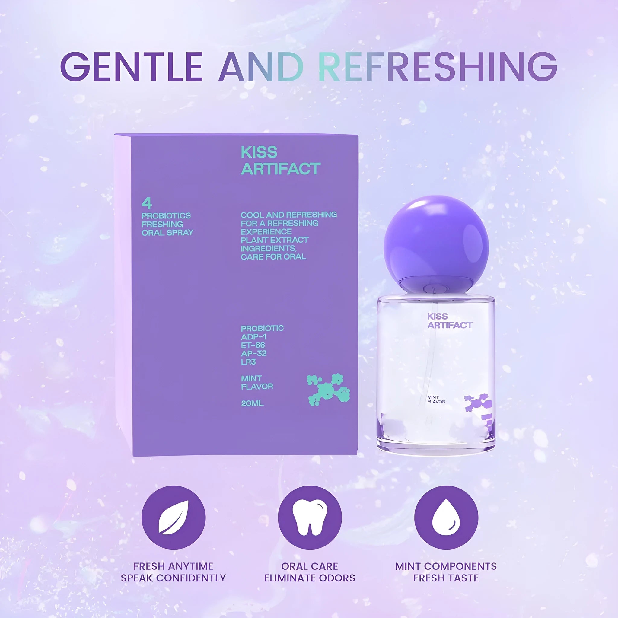 20ml portable oral spray bottle with probiotic formulation for daily hydration