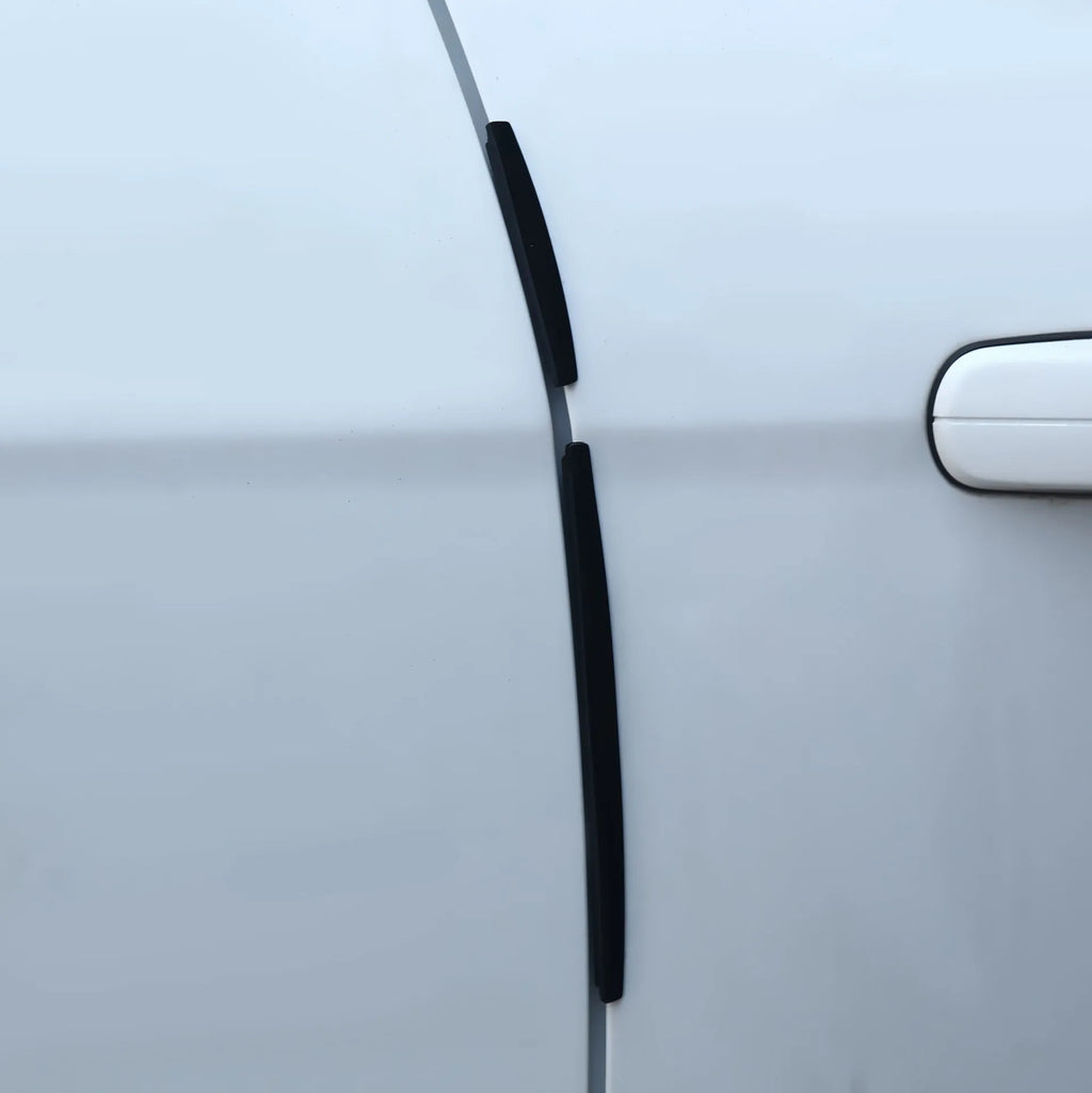 White plastic car door edge protector strip set for general vehicle models