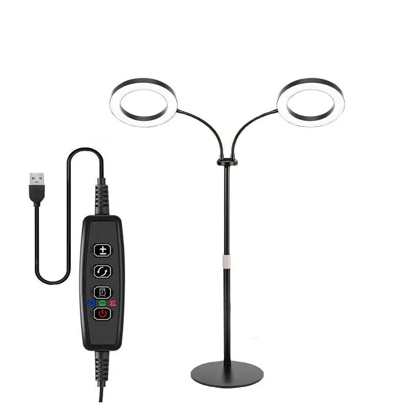 6-inch Angel Ring plant grow light on retractable floor stand with aluminium alloy construction