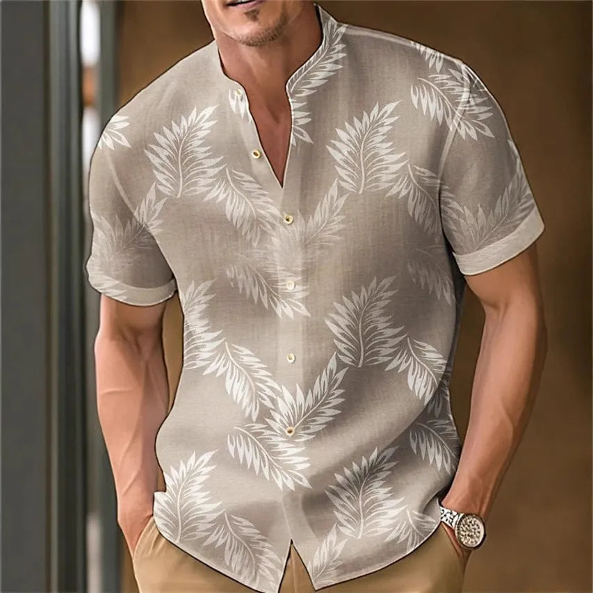 Casual men's polyester printed shirt in multiple colour options, sizes S to 4XL