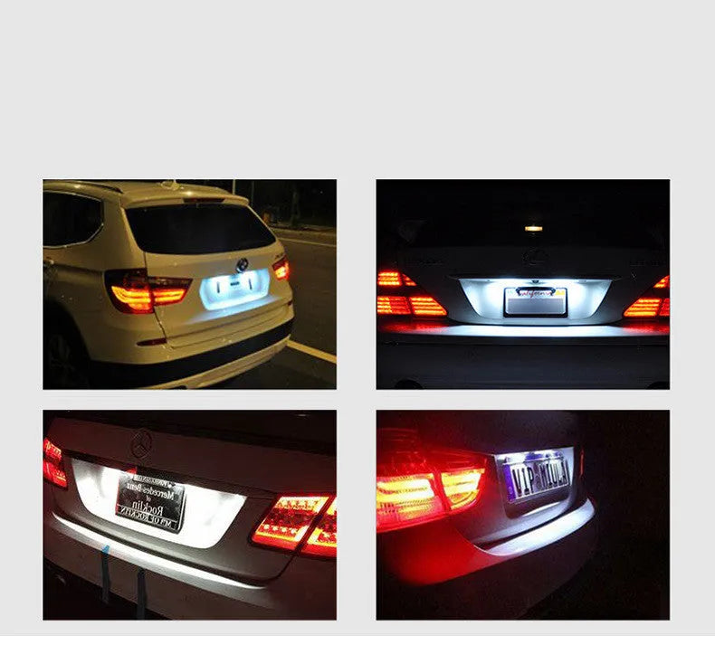 White LED licence plate light for Honda CIVIC with plastic housing and 12V connection