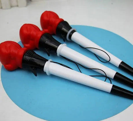 Four boxing press ejection pens with plug-in sleeve mechanisms and 0.7mm bullet tips
