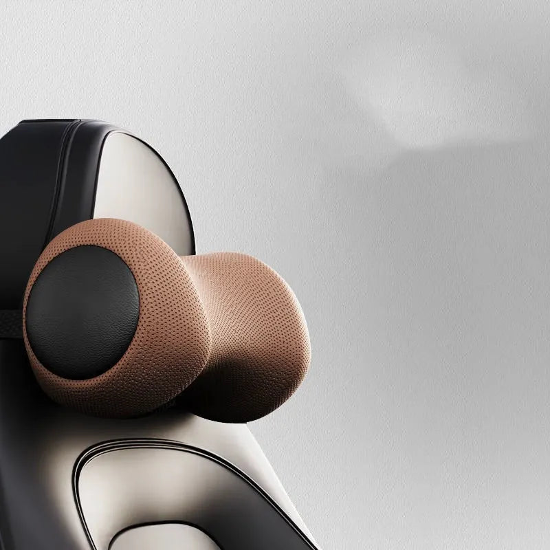 Car massage cushion for lumbar and neck support with memory cotton filling in multiple colour options