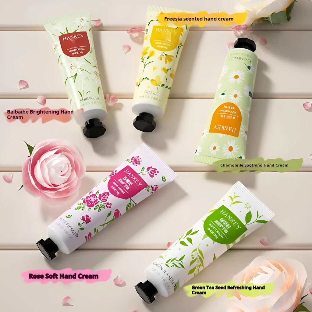 30g tube of fruit-scented hand cream with eleven botanical variant options