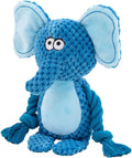 Plush dog squeaker toy with crinkle paper and cotton rope in animal shapes for small to medium dogs