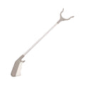 40cm stainless steel garbage picker tool with push-operation handle and non-slip gripper jaws