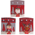 Three-dimensional cartoon cloth chair covers set featuring Santa, snowman, and deer designs