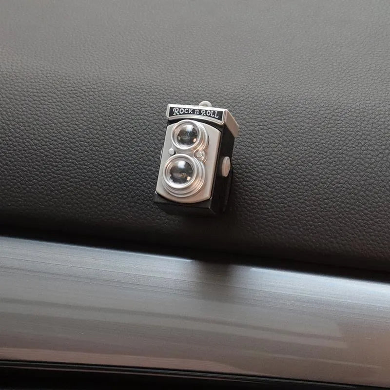 Retro camera dot shaped small plastic paste hook for car interior, 4.2x2.5cm.