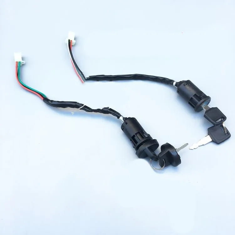 Waterproof electric door lock for car accessories with plastic housing and wiring terminals