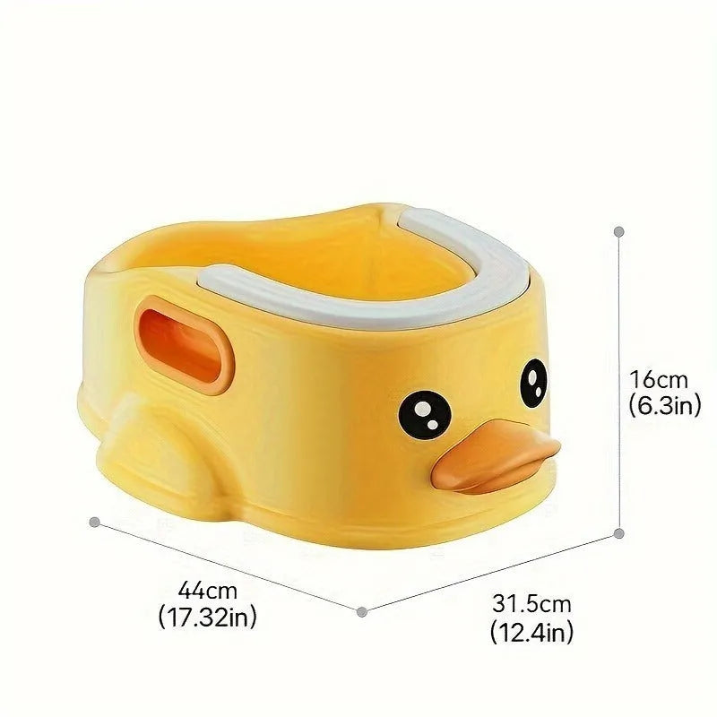 Blue duck-shaped PVC bathtub for washing dogs and cats on a plain background.