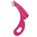 Red and white pet finger toothbrush with silicone bristles for dog and cat dental cleaning