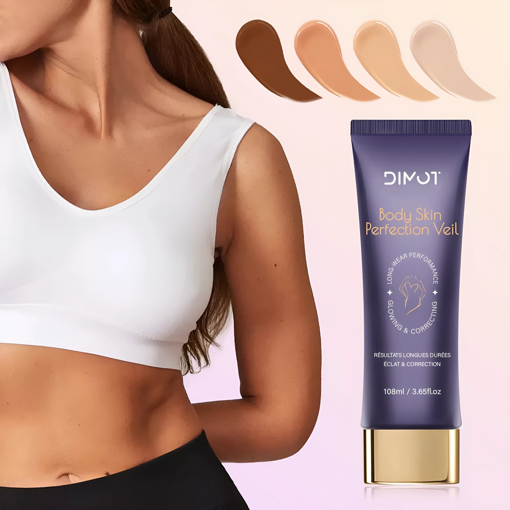 108ml tube of waterproof body concealer cream with an attached application brush for covering tattoos.