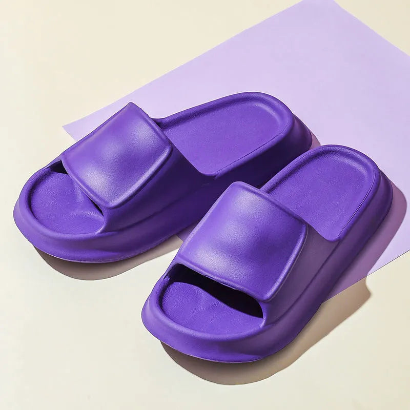Soft EVA flip-flop slippers with thick 3.5cm sole in seven colour options