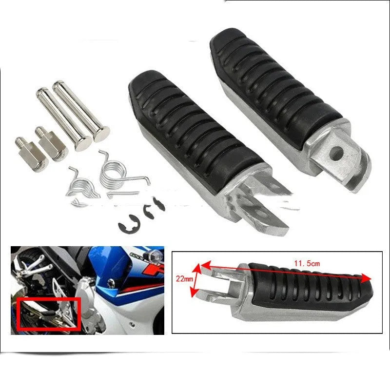Black aluminium alloy motorcycle footpegs replacement set for Suzuki Hayabusa and V-Strom models