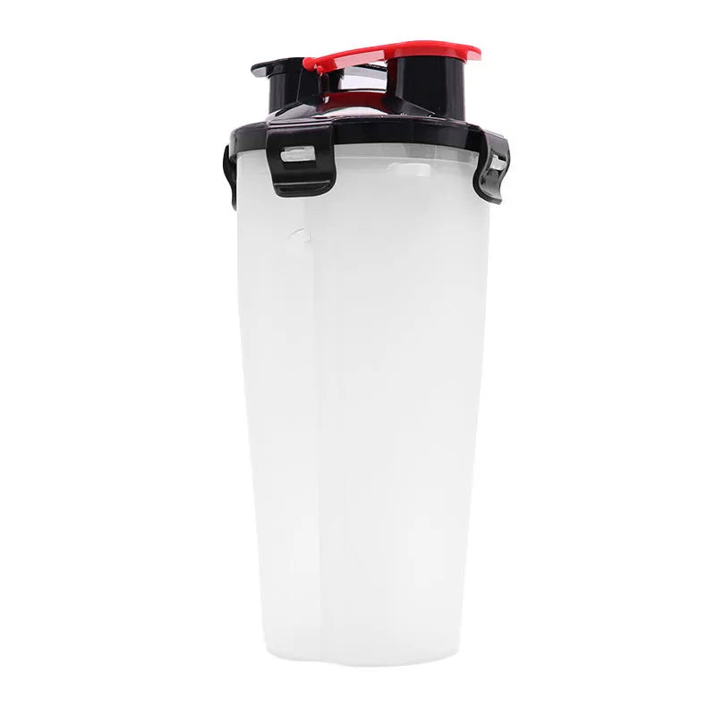 2-in-1 portable pet water and food cup in white, 350ml capacity, made from PP plastic