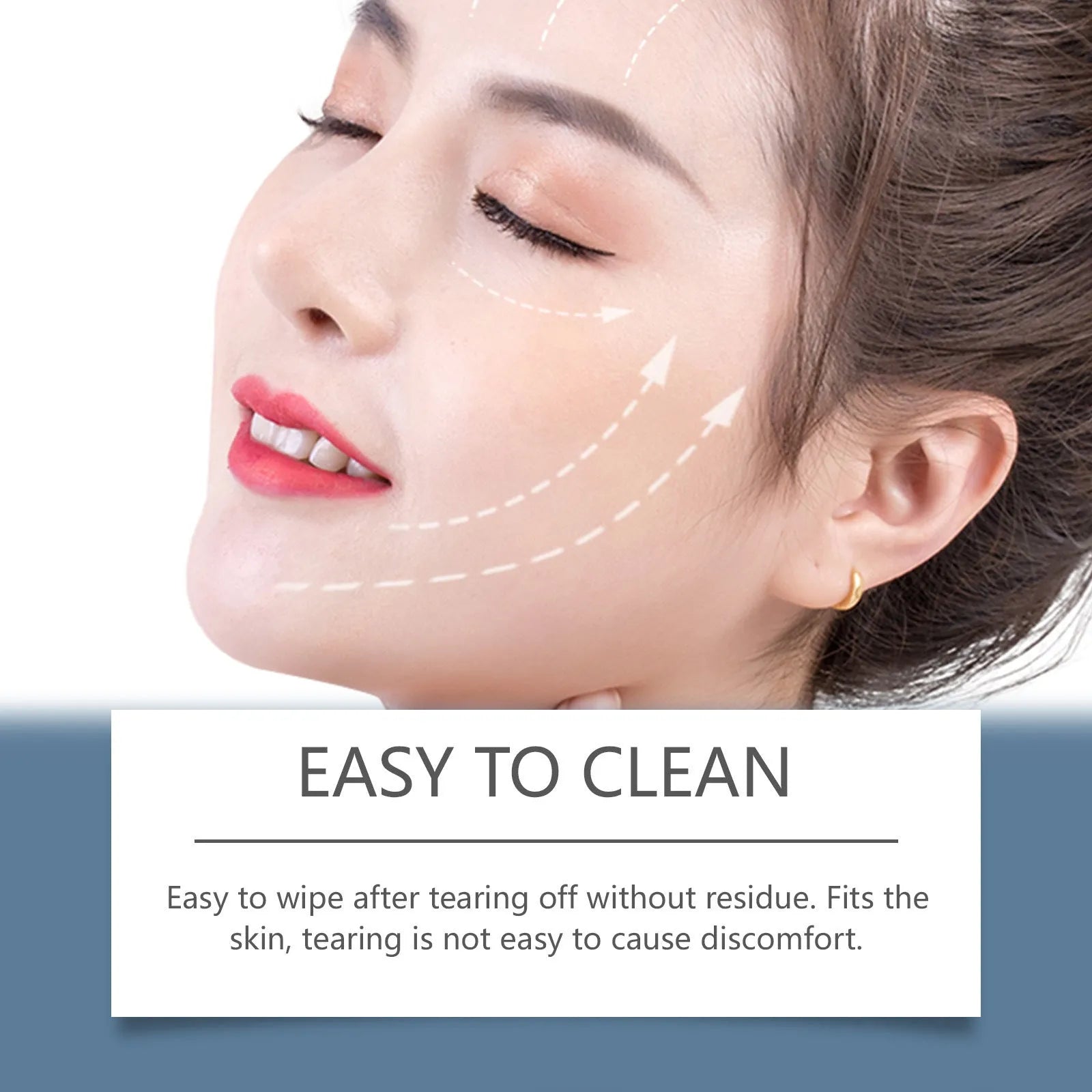 HANCHOBIT facial hair removal wax paper strips with wet wipes in packaging