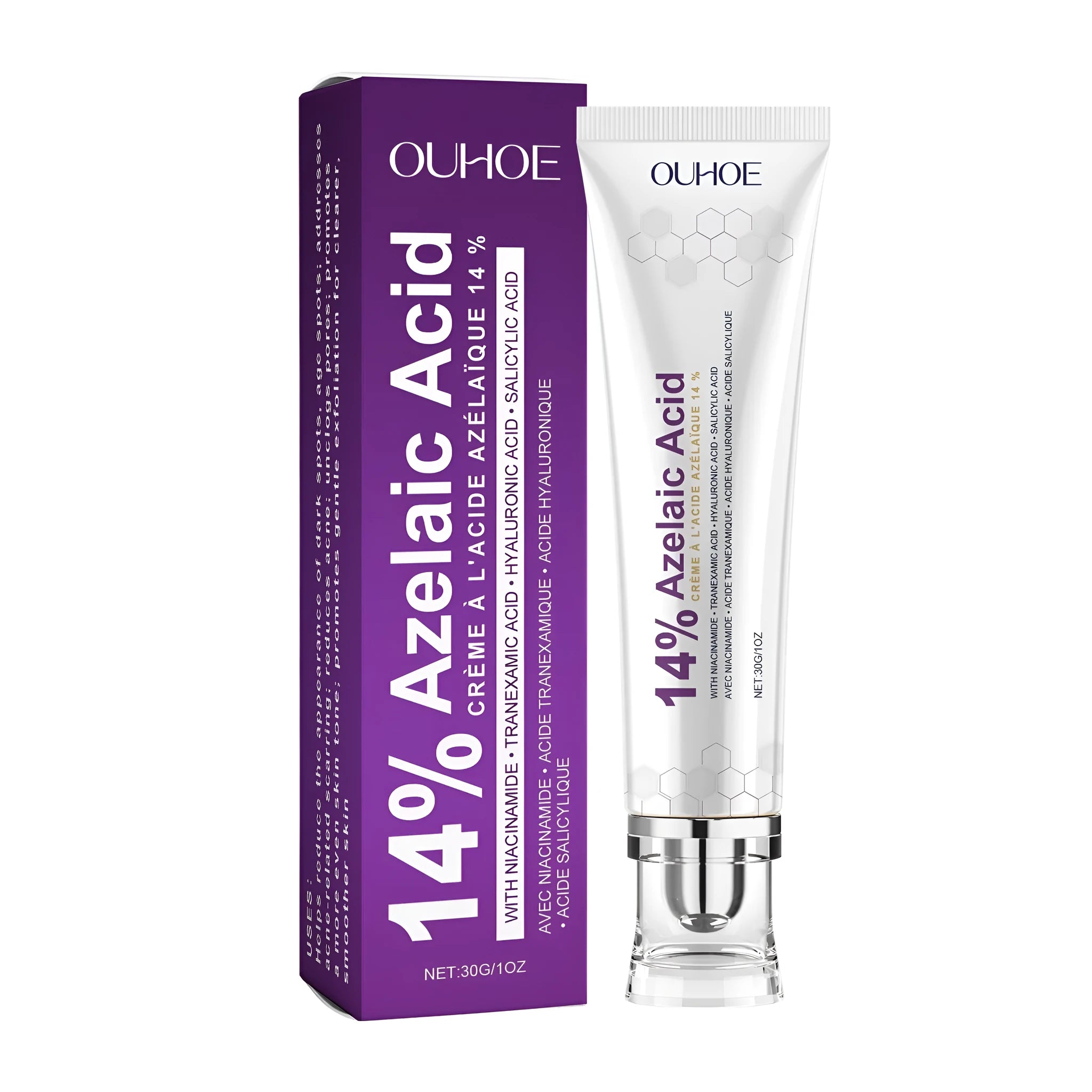 30g jar of nicotinamide face cream with hyaluronic acid and salicylic acid.