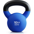 Solid cast iron dumbbell 10kg in blue colour for home strength training