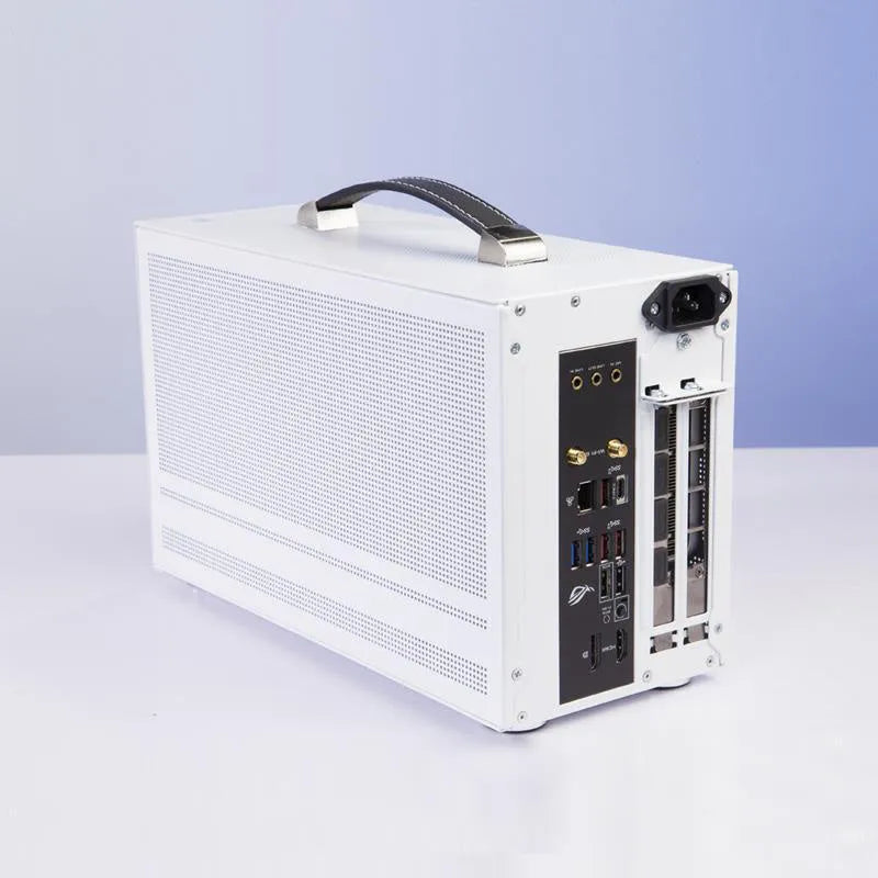 Hummingbird PRO ITX desktop computer chassis in titanium grey and white colour options