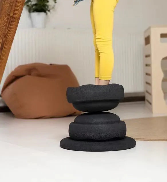 Plastic wood surf balance board for children 4-6 years in mixed colour or black finish