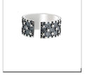 Pure silver geometric star ring with adjustable opening for men and women.