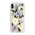Blue and purple dried flower TPU soft case for iPhone 12 compatible with Apple models