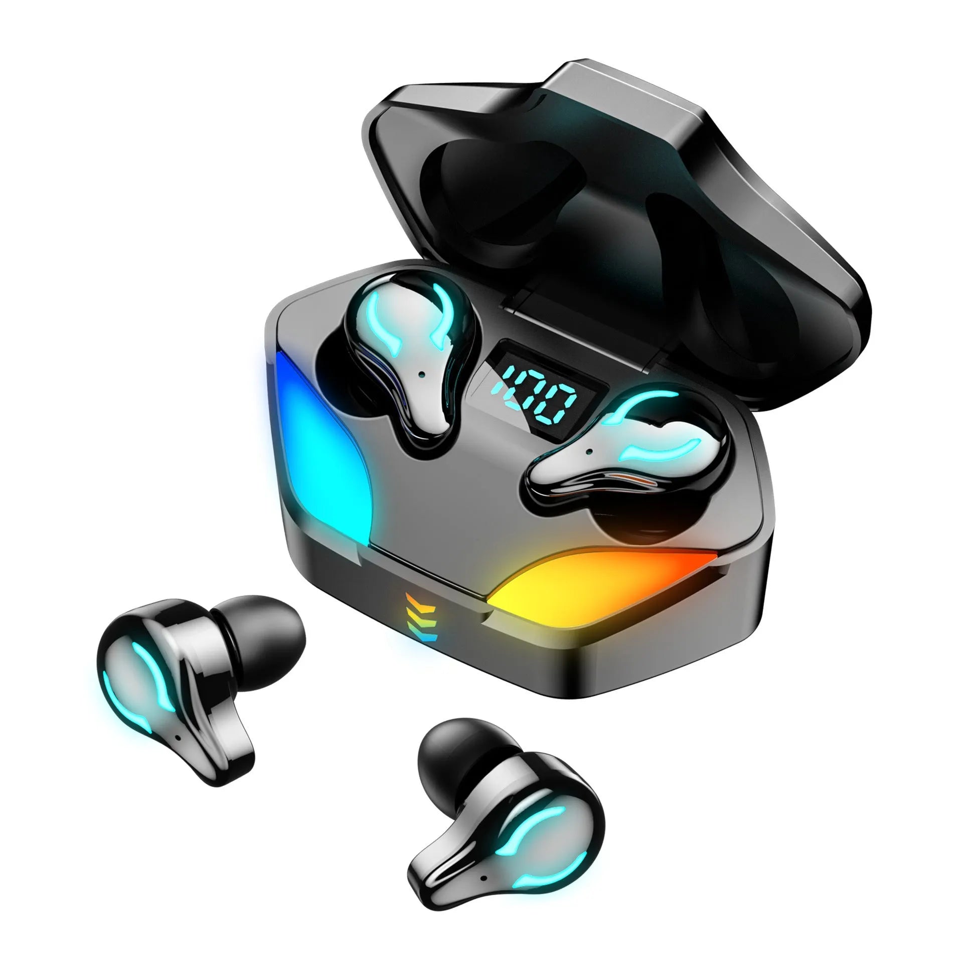 E-sports low-latency gaming Bluetooth headset earplug style with battery display