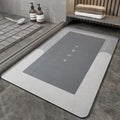 Blended fabric machine-woven bathroom floor mat in oval shape, Lake Baikal blue, 40x60cm size