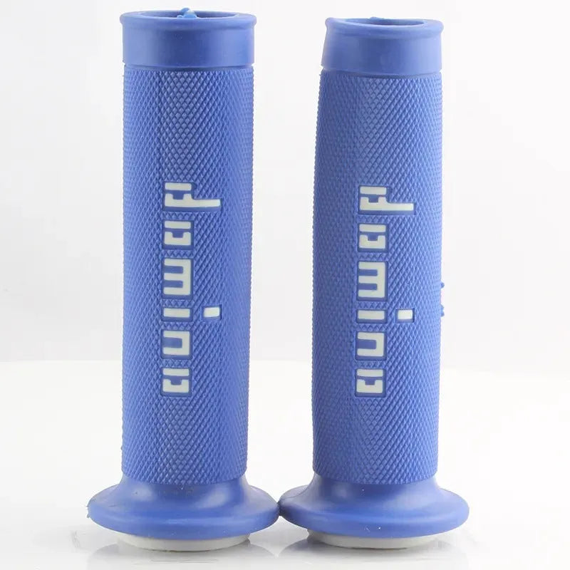 Non-slip rubber motorcycle handle grips in black with 22mm and 24mm inner diameters