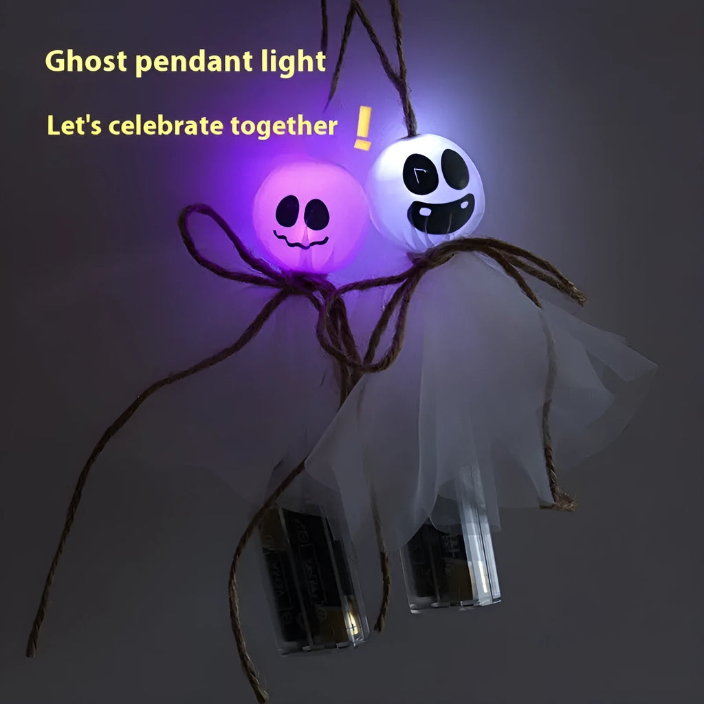 Halloween ghost LED lighting chain with colourful lights and battery box for venue decoration