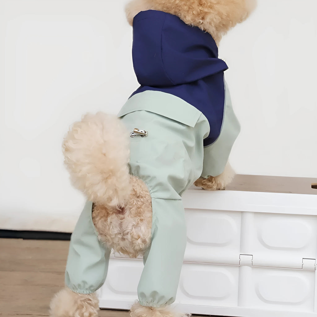 British style waterproof dog jacket for small and medium sized pets in Army Green colour