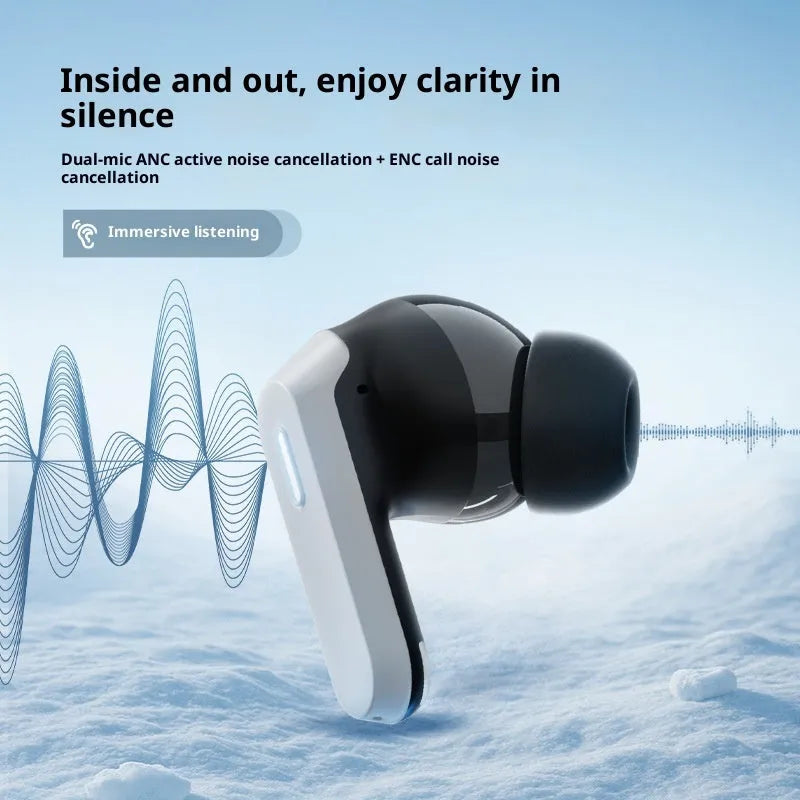 Noise-reduction Bluetooth headset in Moon Shadow Gray with in-ear sports style and TPU build
