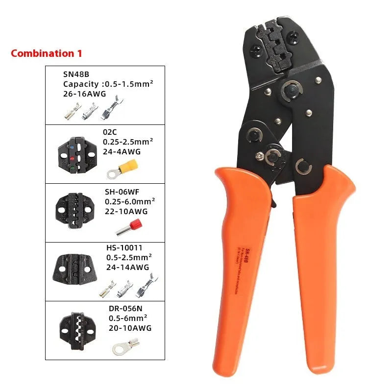 SN-48B portable multi-wrench terminal crimping pliers combination kit with wire crimping tool