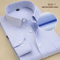 Men's black long sleeve slim fit business shirt in cotton with cardigan style