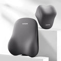 Automotive headrest lumbar support pillow set with memory foam filler in Y-black colour option for car seat
