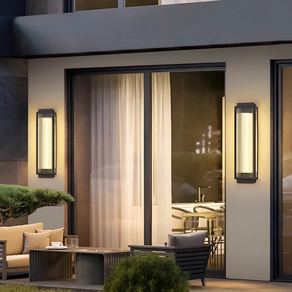Waterproof stainless steel outdoor wall lamp for courtyard and garden lighting with choice of sizes and light colours
