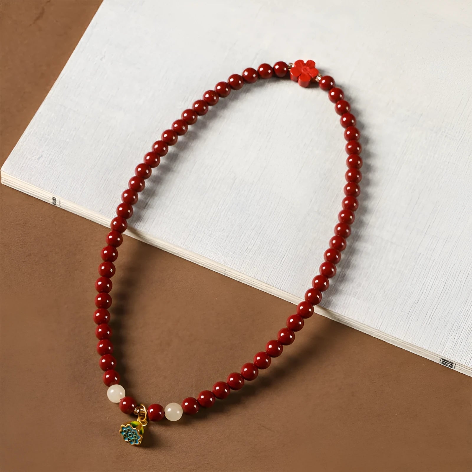 Purple gold cinnabar double circle bracelet with hand-woven lotus seedpod beads, 6mm, retro women's jewellery