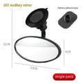 360-degree rotation car rearview mirror with ABS glass and black ABS shell, universal fit sucker mount