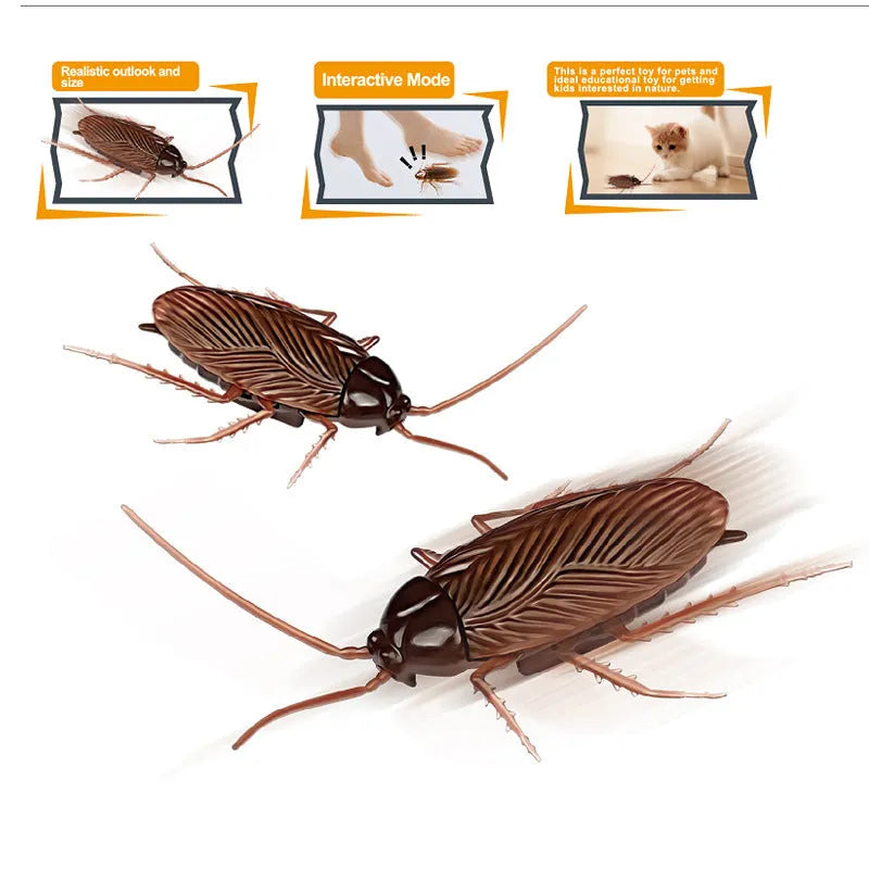 Vibration brush walking trick simulation electric pet toy plastic 11x5 cm realistic cockroach design on floor