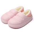 Women's waterproof EVA winter house slippers in multiple colours with plush lining and non-slip sole.
