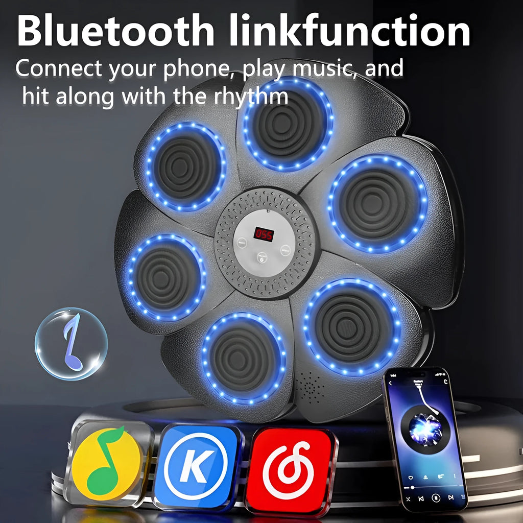Smart music boxing machine wall target with Bluetooth and LED lights for indoor teenage training