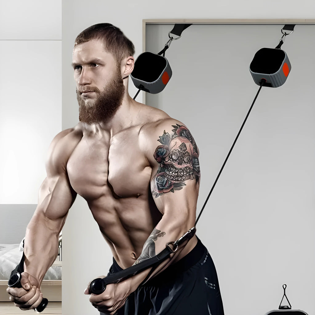 Multi functional fitness strength resistance training tensioner with intelligent adjustment 2-20kg in blue grey