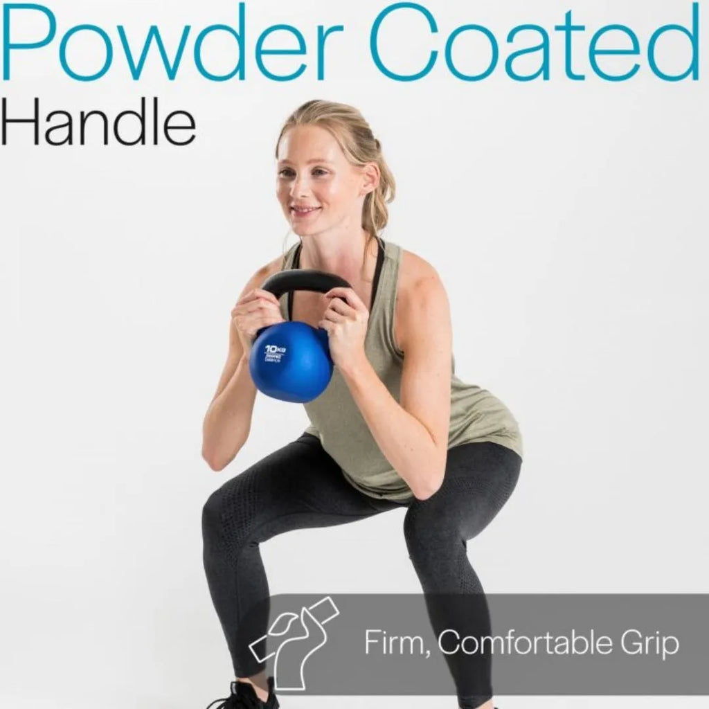 Solid cast iron dumbbell 10kg in blue colour for home strength training