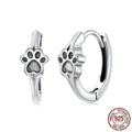 S925 sterling silver cute pet paw print ear clip for women polished finish non-piercing earrings SCE1885 colour