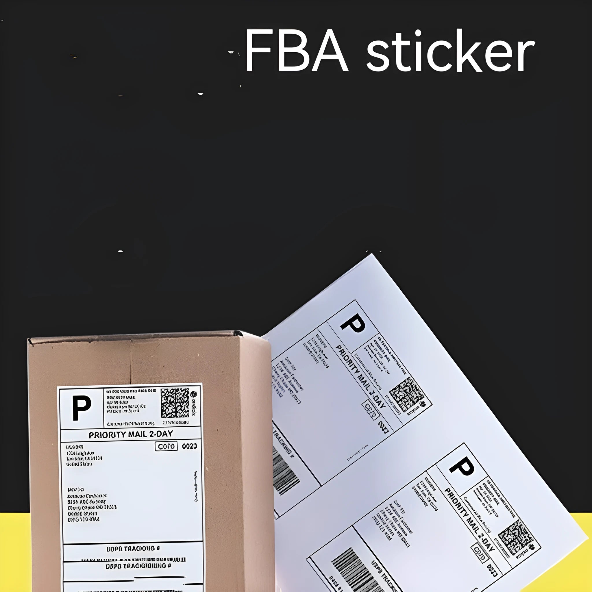 FBA label paper sheets showing 10 different grid configurations for Amazon barcode labels
