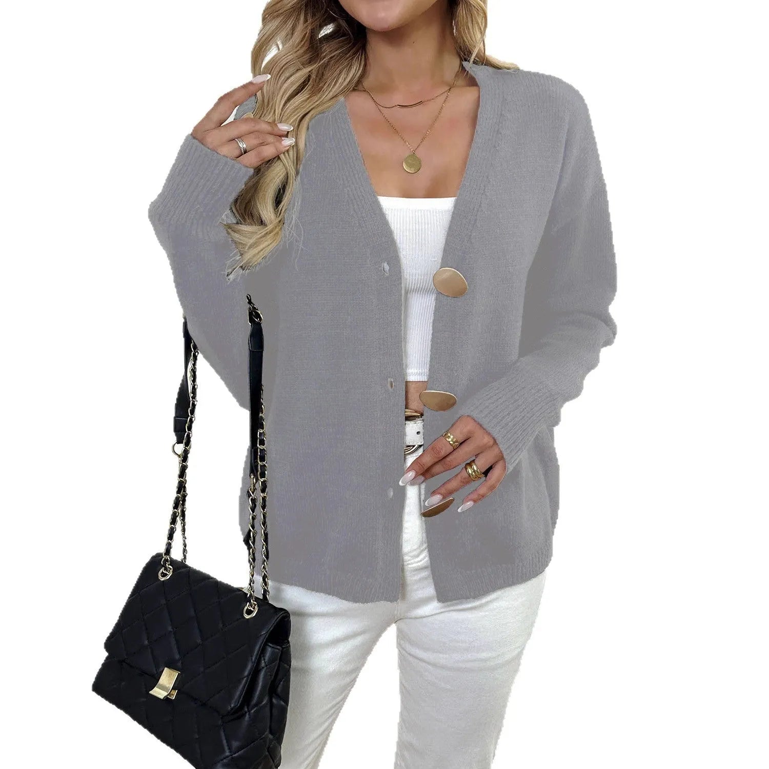 Women's black deer plush coat with princess sleeves and irregular street hipster cut