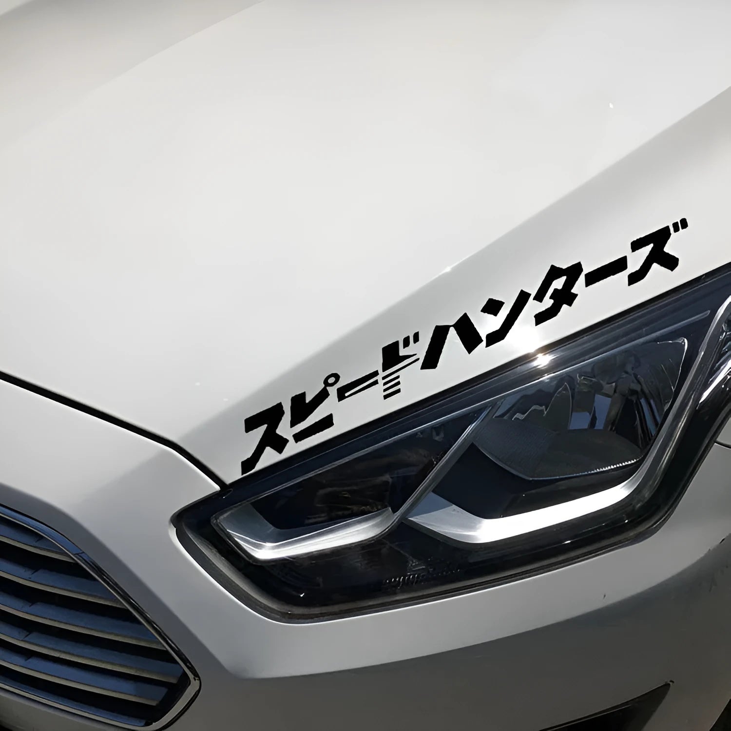 35x35cm Japanese reflective car sticker in black and white designs on PET material